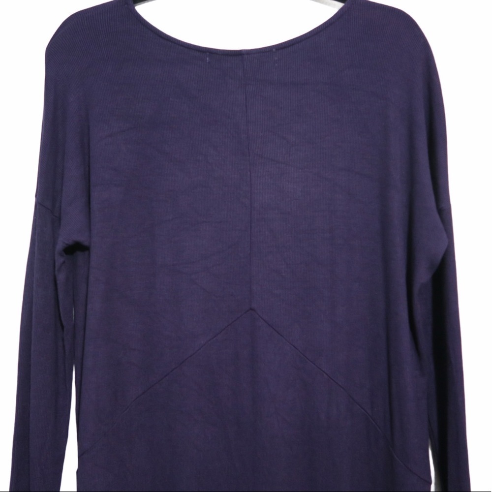 Michael Stars Purple High Low‎ Ribbed Sweater One Size